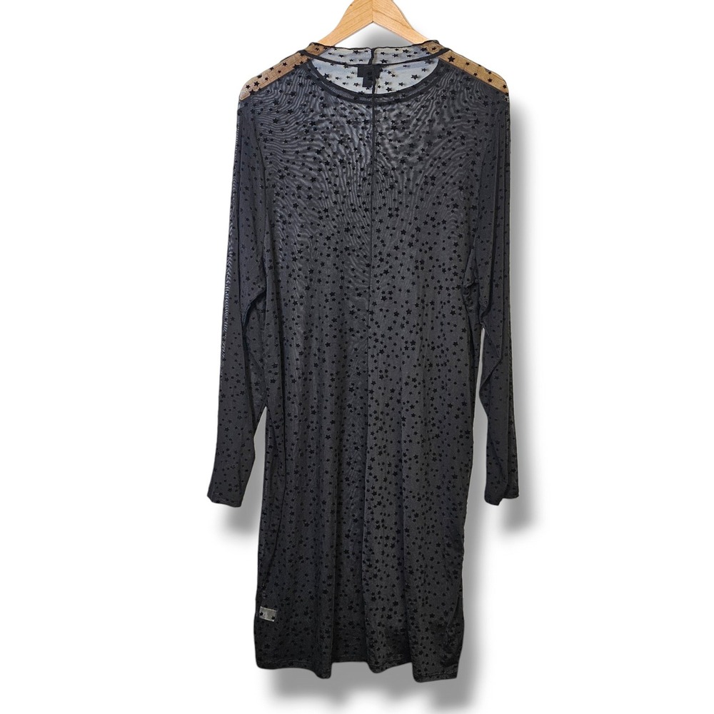 Torrid Black Mesh Sheer Dress 3X Star Celestial Whimsigoth Witchy Emo Alt Grunge - Picture 2 of 10